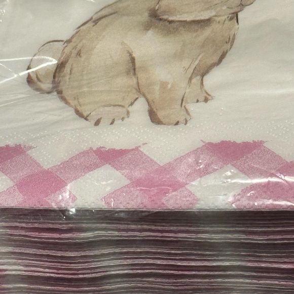🌸 Heatherlee Chan Bunny Rabbit Flower Crowned Napkins - Elegant Paper Luncheon - Picture 3 of 5